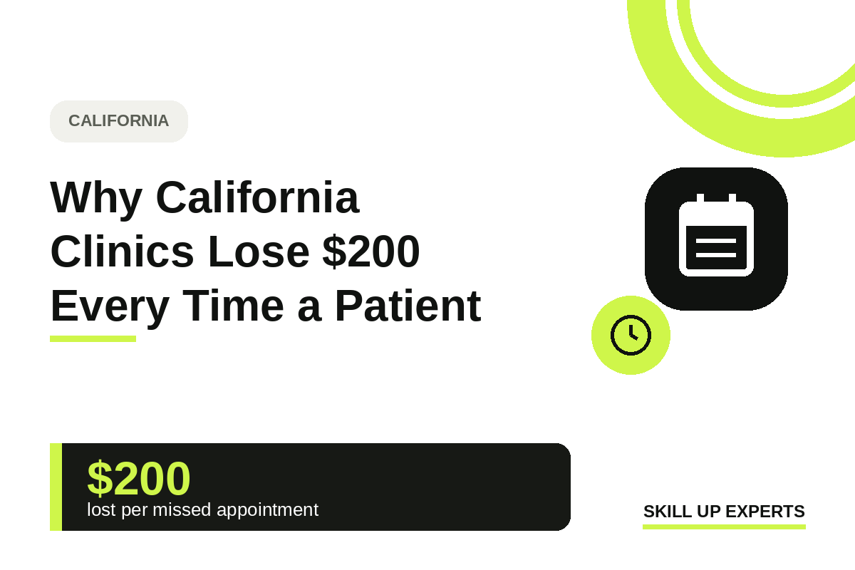 Why California Clinics Lose $200 Every Time a Patient No-Shows (2026 Data)